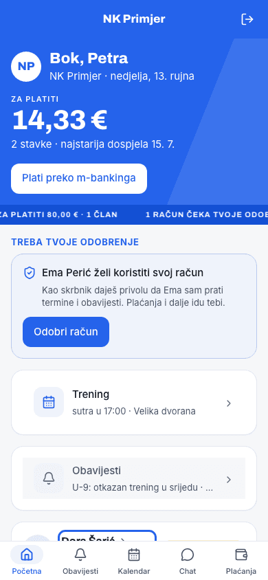 Na početnoj odaberi dijete