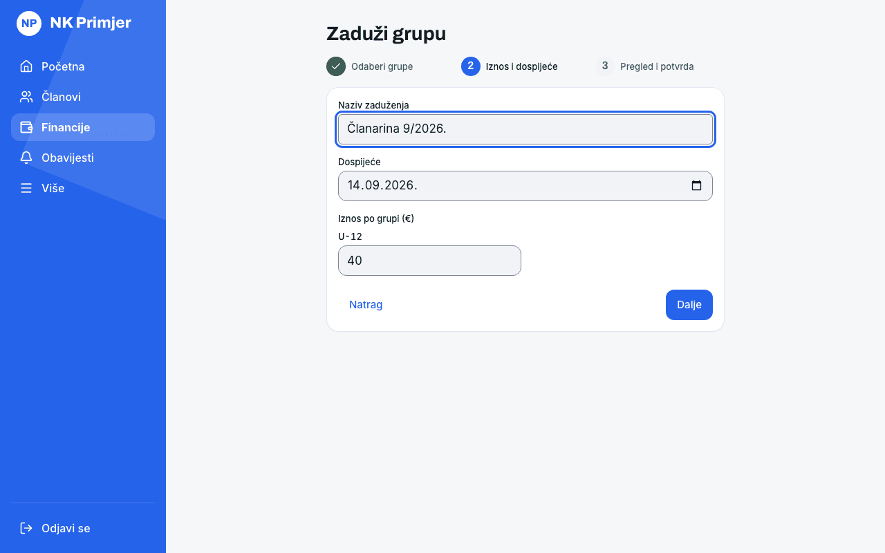 Upiši naziv zaduženja